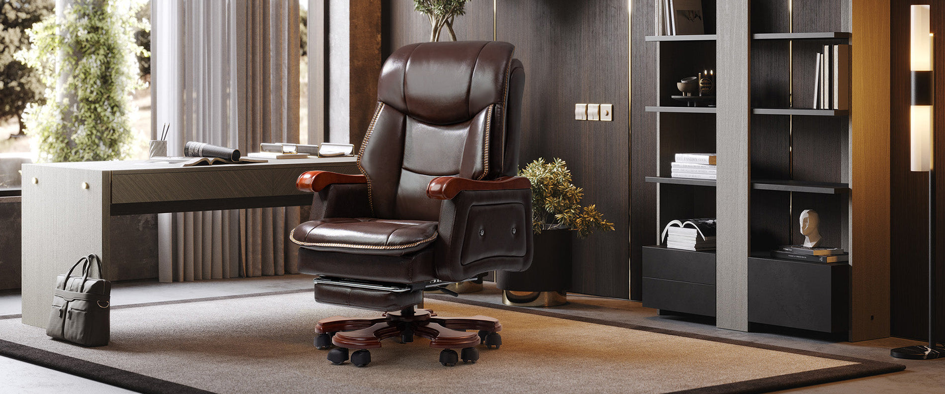 Ergonomischer Bürostuhl mit Massagefunktion im modernen Homeoffice