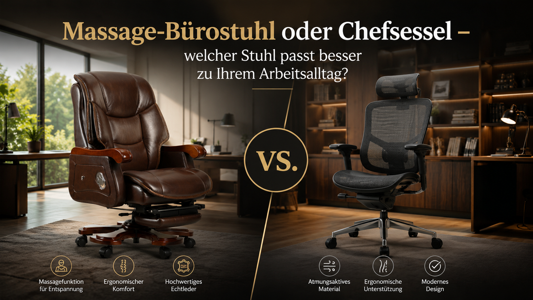 Massage-Bürostuhl oder Chefsessel – welcher Stuhl passt besser zu Ihrem Arbeitsalltag?