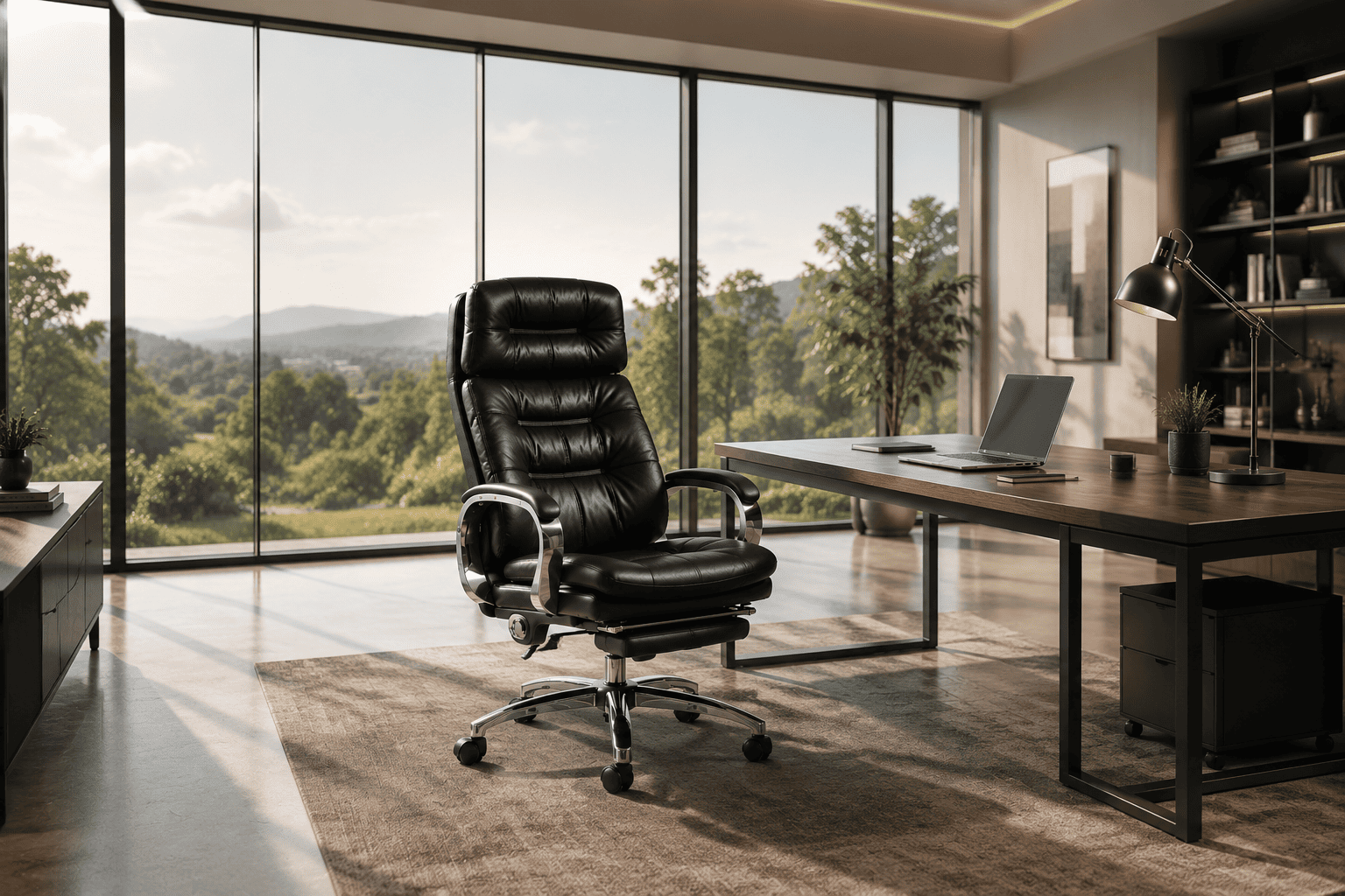 VANE Leder Bürostuhl im modernen Homeoffice