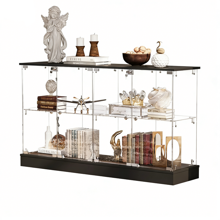 Abschließbarer Glas-Vitrinenschrank mit LED – Magnus
