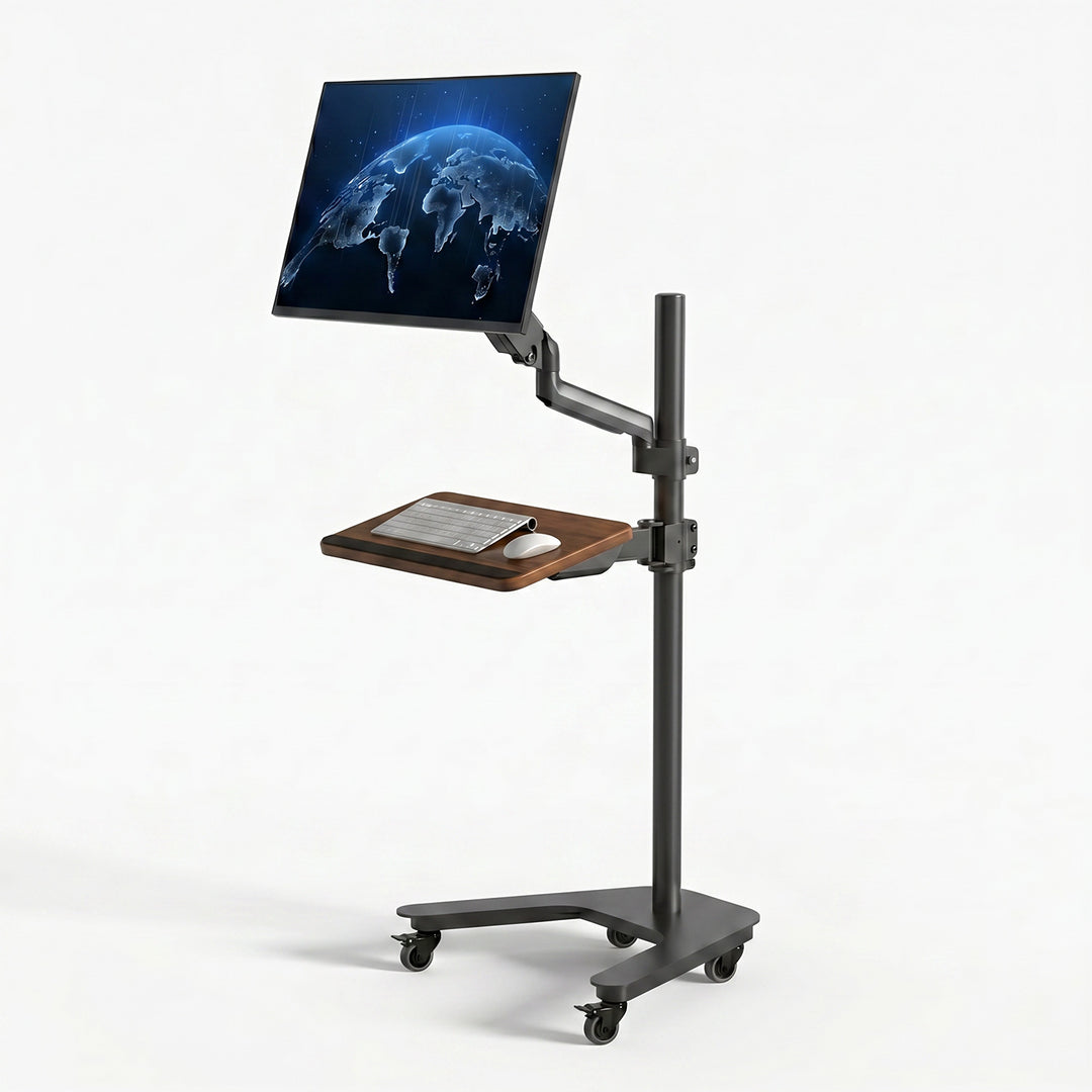 WS-40 Mobile Workstation mit Monitorarm und Tastaturablage