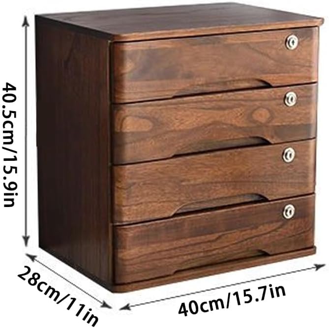Jones Abschließbarer Schreibtisch-Aktenkasten aus Holz