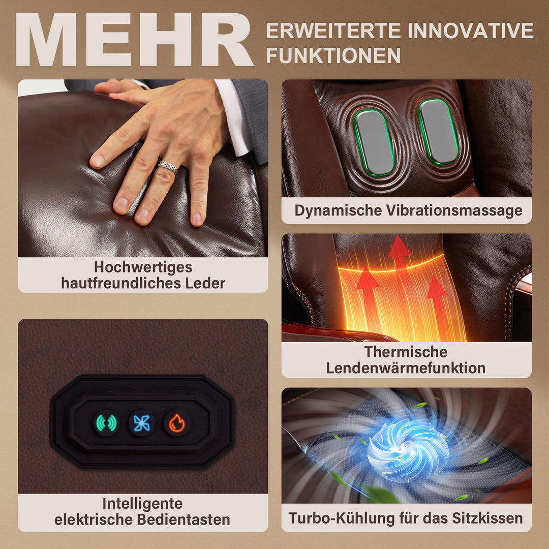 Jones Elektrischer Chefsessel aus Leder mit Massagefunktion