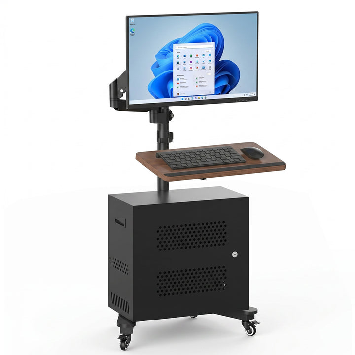 WS-40 Mobile Workstation mit Monitorarm und Tastaturablage