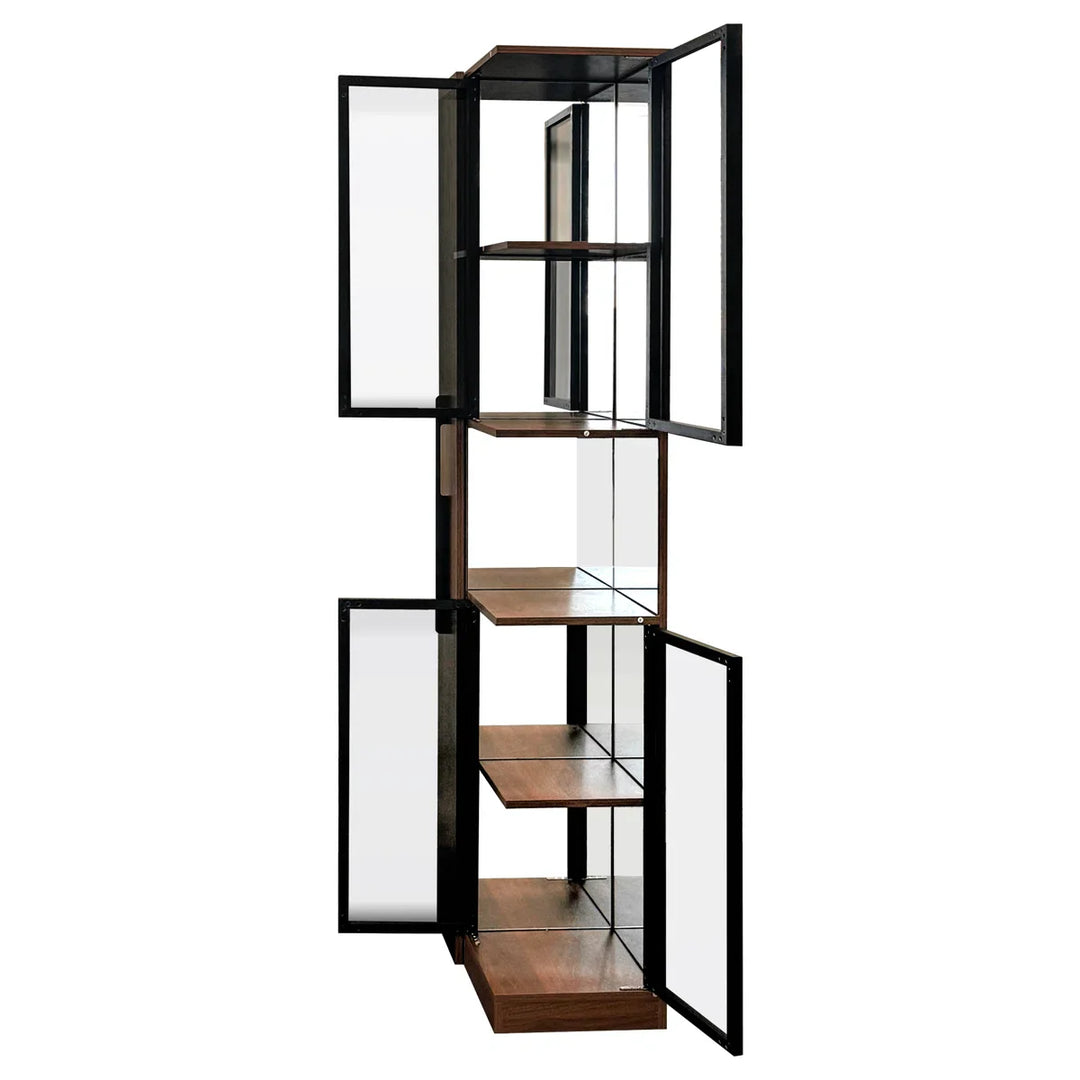 Jones Vitrinenschrank mit Glasfront und LED-Beleuchtung – 178 cm