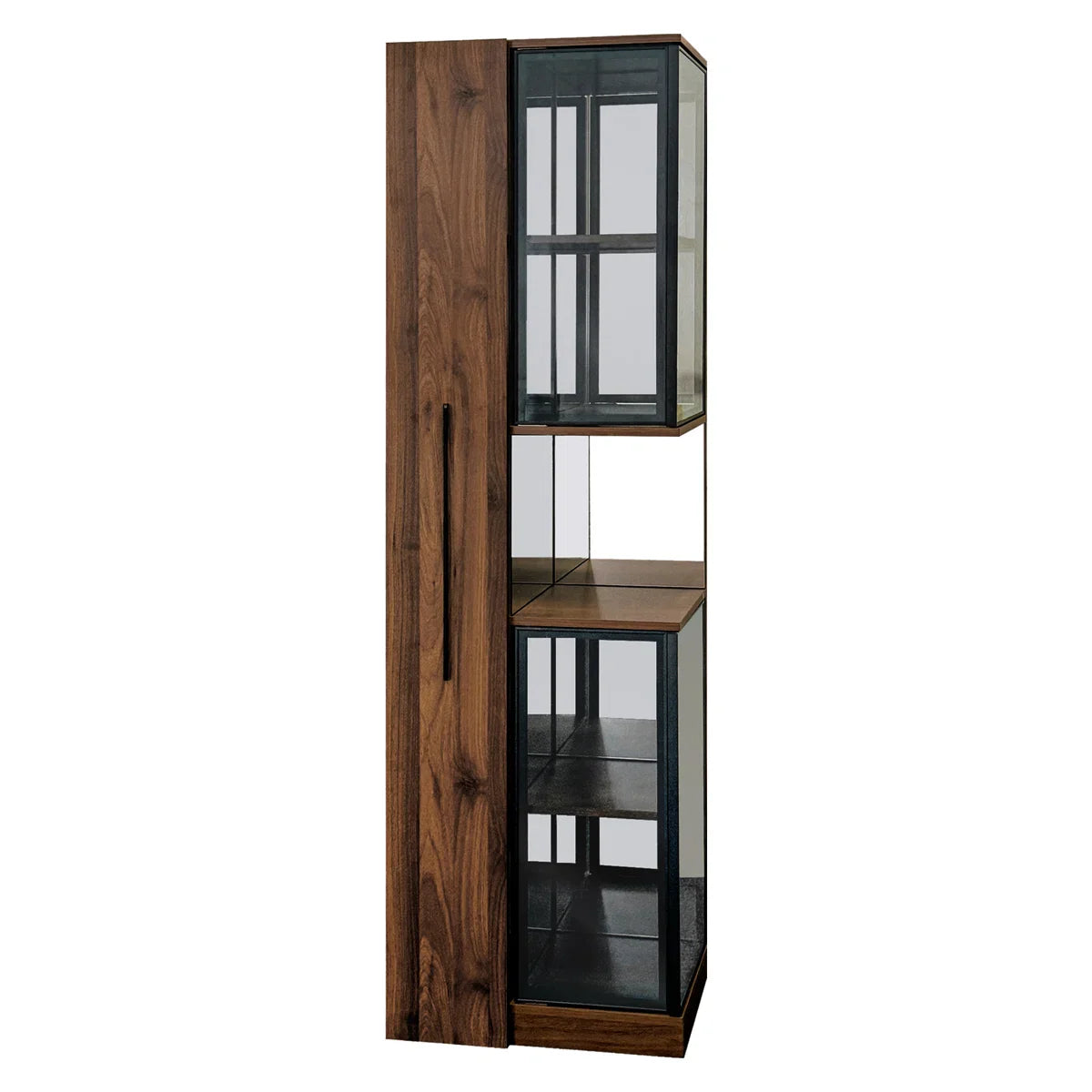 Jones Vitrinenschrank mit Glasfront und LED-Beleuchtung – 178 cm