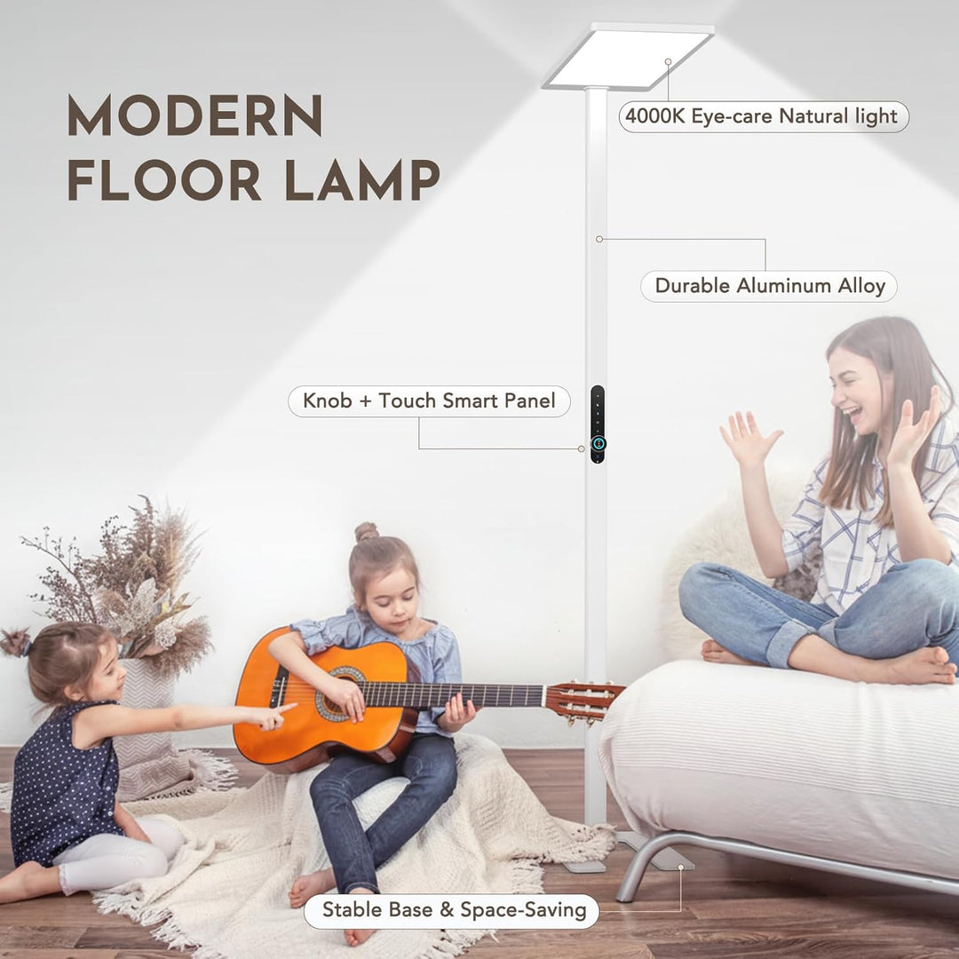 LED Stehlampe 120W mit Bewegungssensor – Vollspektrum Leselampe 10500 lm, 4000K Tageslicht