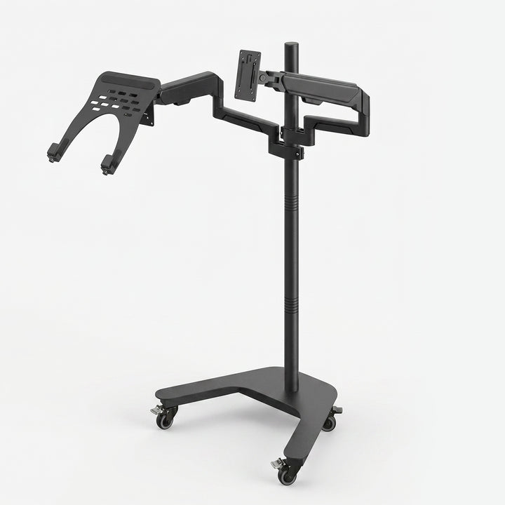 WS-40 Mobile Workstation mit Monitorarm und Tastaturablage