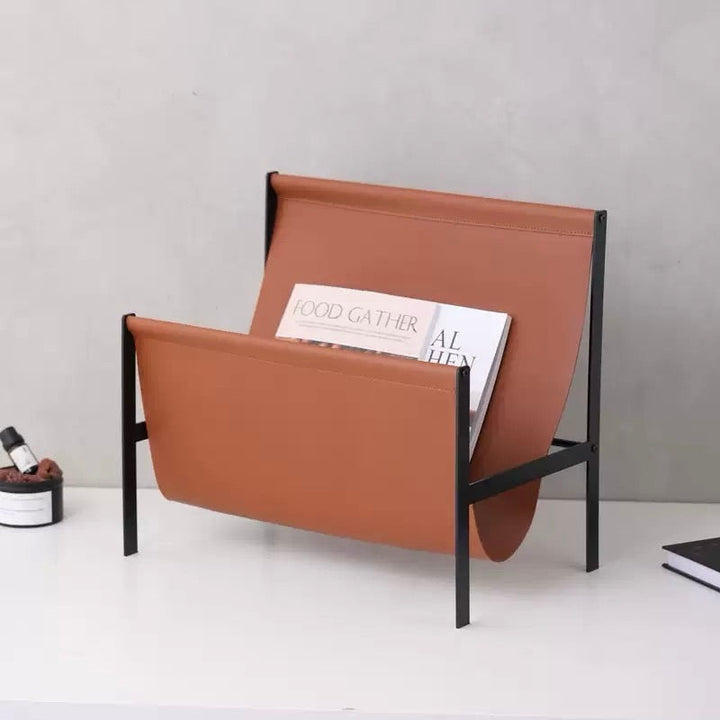 Luca Zeitschriftenhalter aus Metall &amp; Leder – Modernes Wohnaccessoire