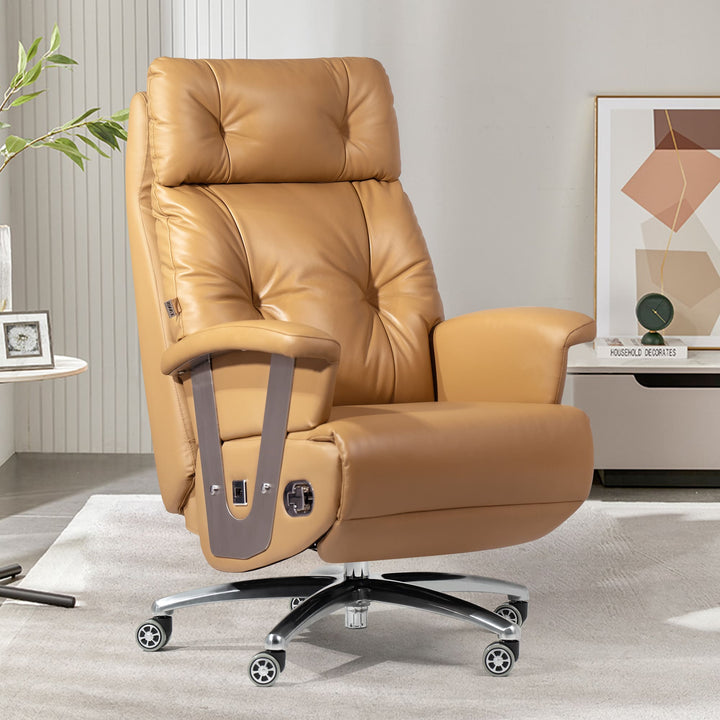 Freya Power Recliner Chair-khaki in the office