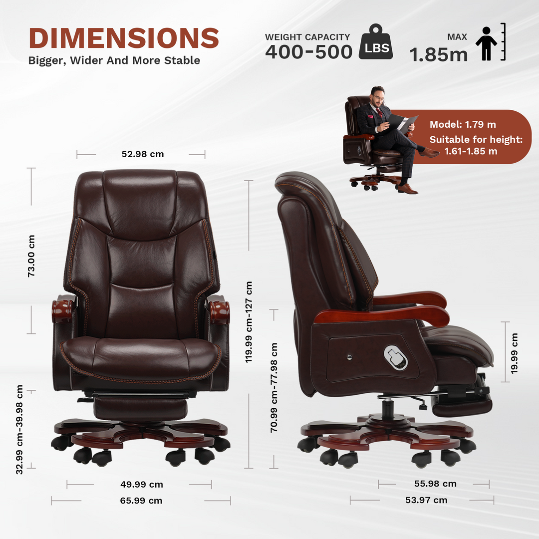 JONES Massage-Chefsessel – Abmessungen