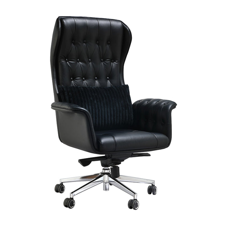 KINNLS CELLIER weißer Leder Chefsessel mit hoher Rückenlehne B