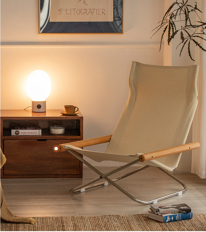 Stoff-Faltstuhl – Nychair X Lounge Chair aus Buche