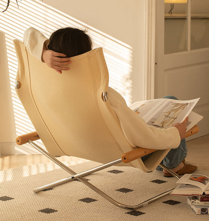 Stoff-Faltstuhl – Nychair X Lounge Chair aus Buche