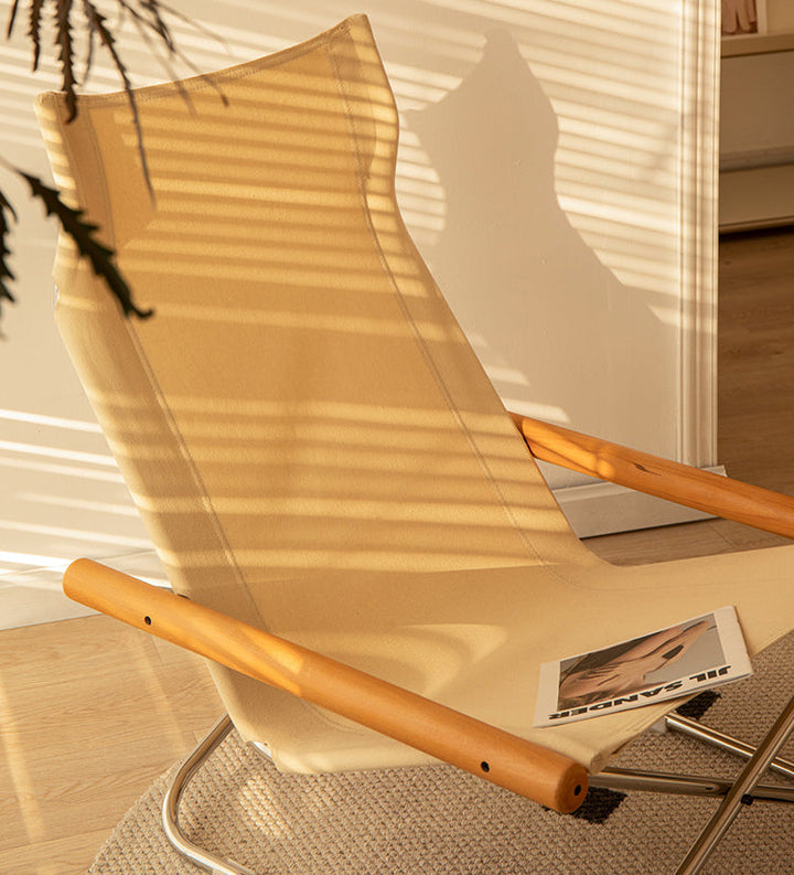 Stoff-Faltstuhl – Nychair X Lounge Chair aus Buche