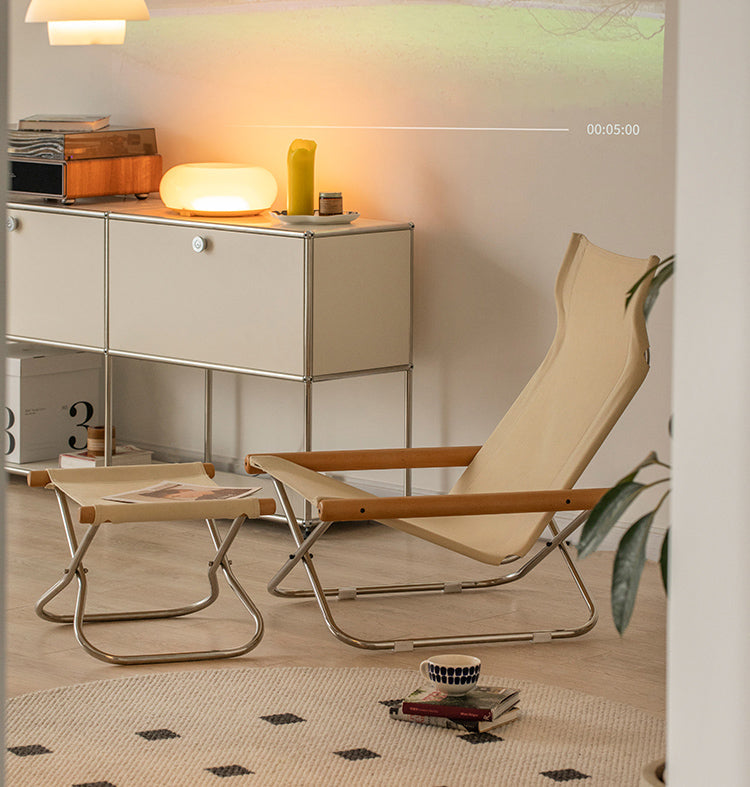 Stoff-Faltstuhl – Nychair X Lounge Chair aus Buche