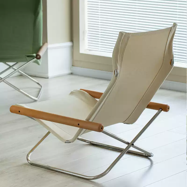 Stoff-Faltstuhl – Nychair X Lounge Chair aus Buche